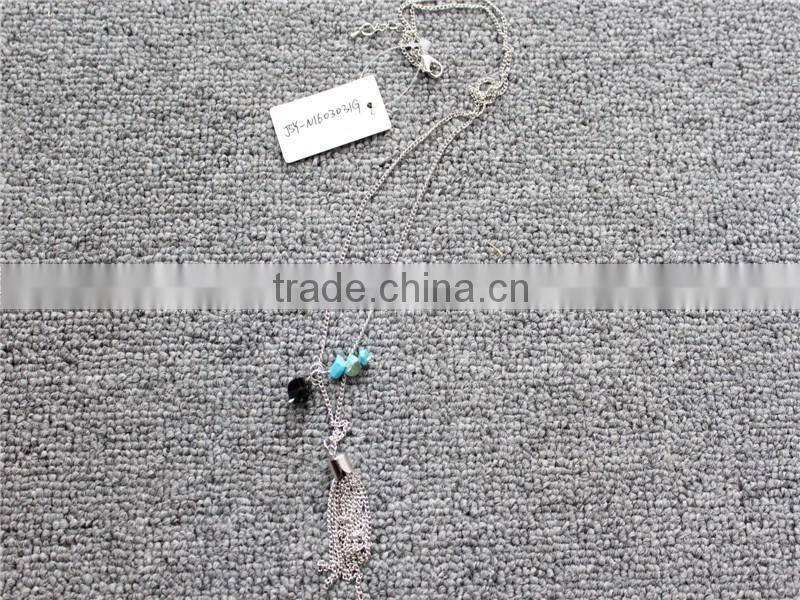 Free Shipping 18k stone Necklace wholesale, stone necklace jewelry with tassel