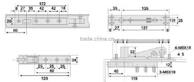 Hot sale double swing door Floor Spring door hardware ,stainless steel Glass door floor hinges Floor Spring