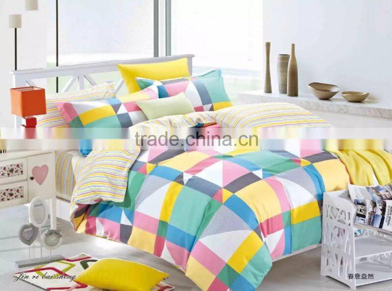 Printed Luxury 300TC 100% Cotton printed stripe Duvet Cover Bed Set