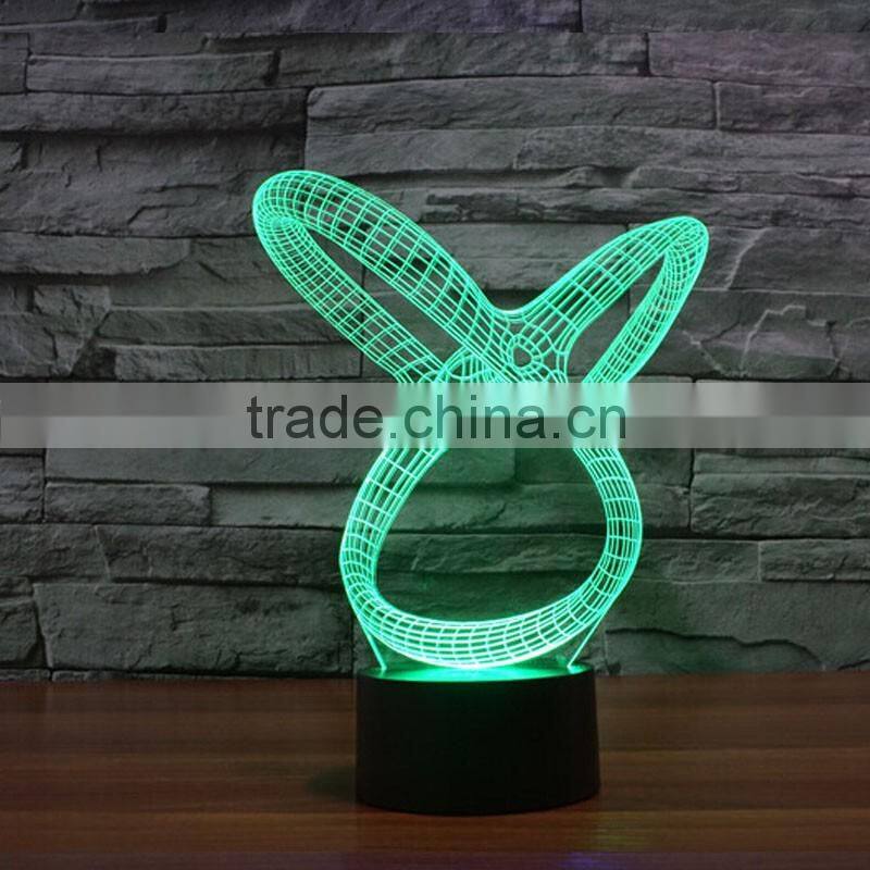 Wedding Decoration Arcylic 3D Sculpture LED 7 Colors Flashing Touch Control Night Light Costumize
