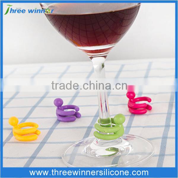 cute wine accessory food grade custom silicone wine accessory