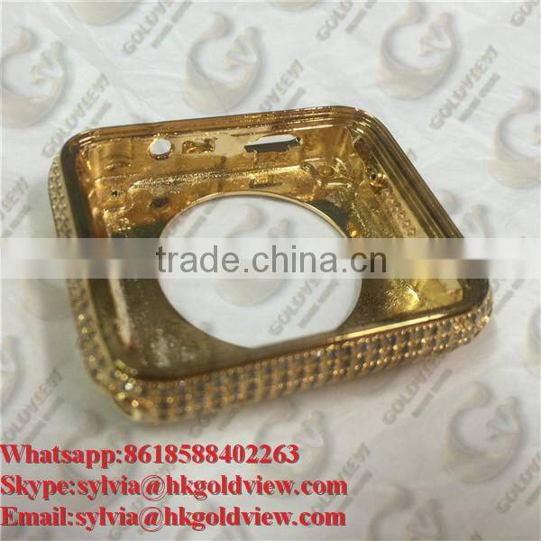 China Factory Newest Coming For Apple Watch Gold Housing with Diamonds by Handmade,brand watch factory china