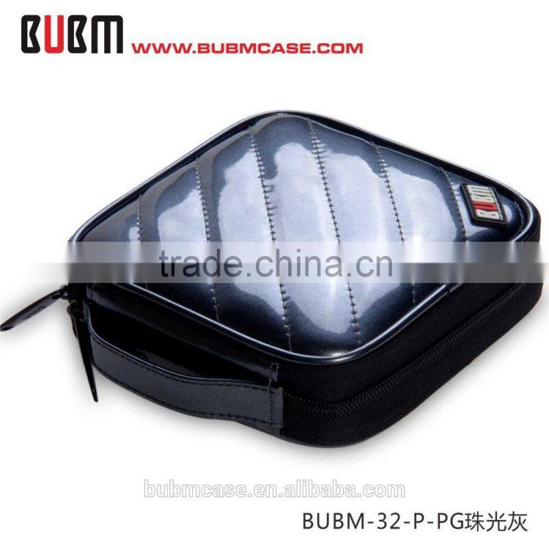 Grey BUBM 32 Capacity PU Leather Cover CD Case CD Box DVD Case CD-ROM Holder Car Disc Case