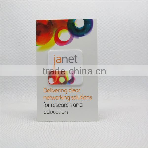 2015 hot sale microfiber cloth +PU gel+ paper card sticker screen cleaner