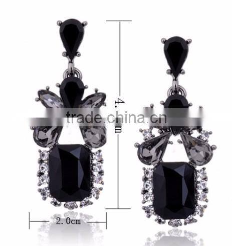 2016 newest designs wholesale square crystal drop earrings