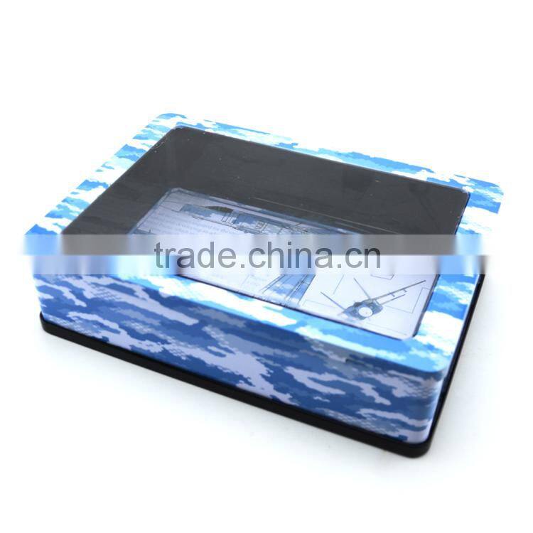 High quality CMYK printing rectangular cd/dvd tin box