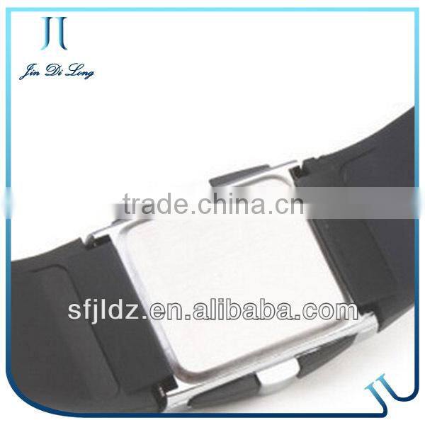 Black Fashion LED Silicone Electronic Watch Sport Watch Water Meter