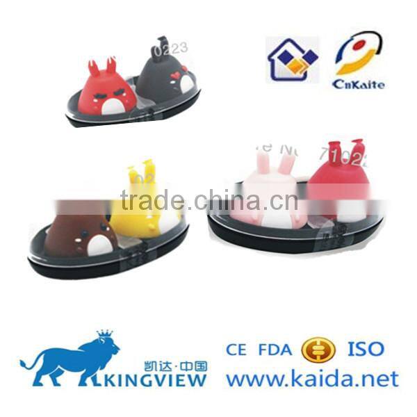 Hot Seller ningbo kaida New Simple Model Contact Lens dual Case Solution Holder Glasses Double Boxes