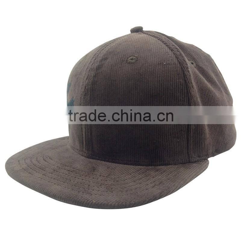 Unisex custom vintage embroidered corduroy blank baseball snapback cap wholesale