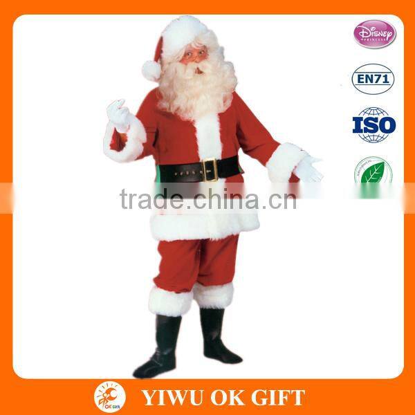 Promotion plush santa suit,santa clause suit,santa claus costume