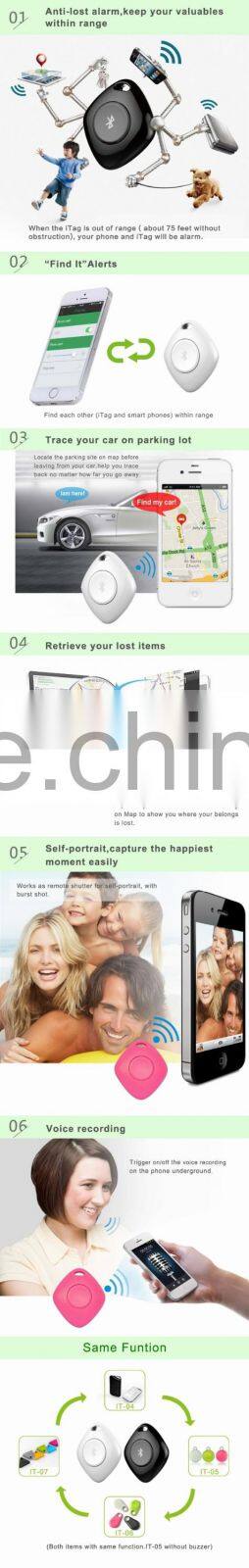 New hot wireless hidden selfie itag app child , pet anti lost alarm wallet bluetooth smart key finder