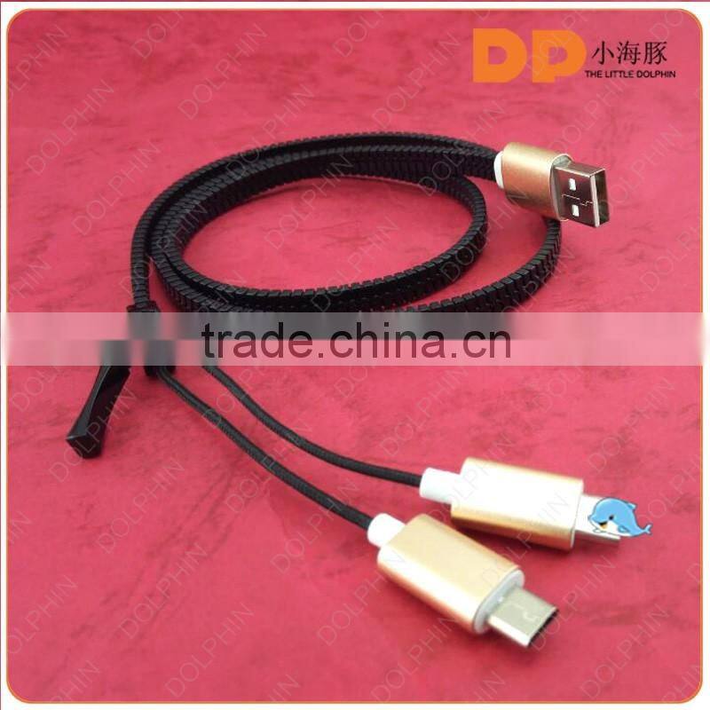 zipper usb cable 2-in-1 cable zipper USB data cable world best selling products