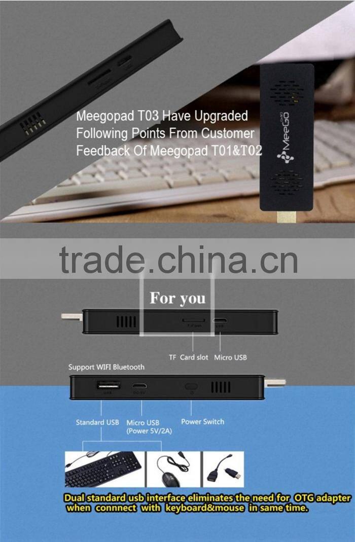 Meegopad T03 Quad Core Win+Android With Smart Quiet Fan Mini Pc 2Gb / 32Gb Intel Quad-Core Wifi Bluetooth Meegopad T03 Mini Pc