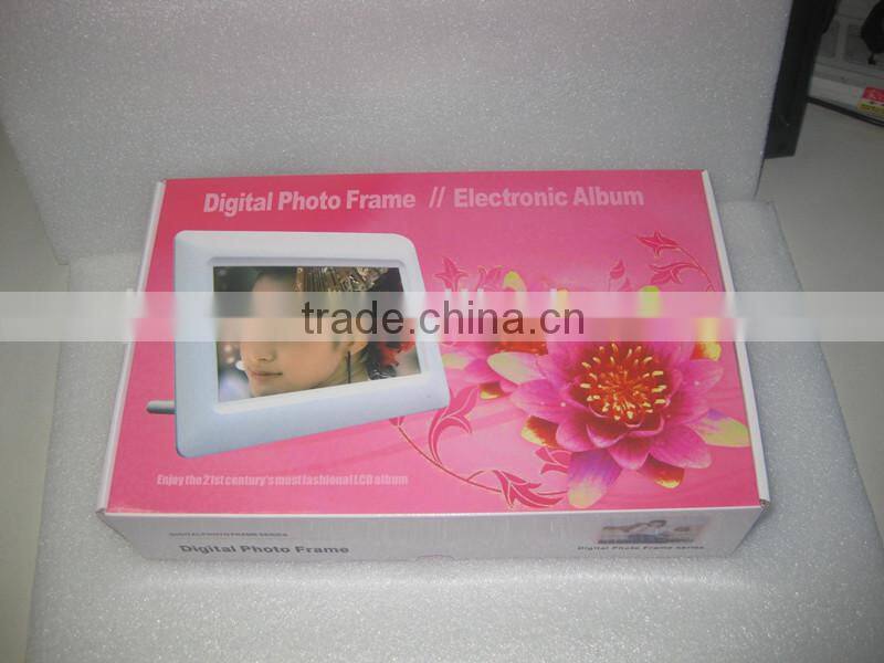 hot selling 7 inch photo frame with picture/video/music display, digital photo frame sex digital picture frame video free downlo