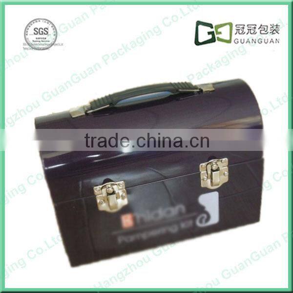 Old school style handle shaped lunch tin box