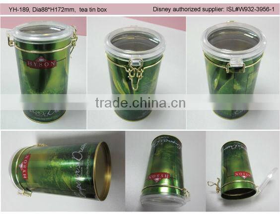 green tea tin can