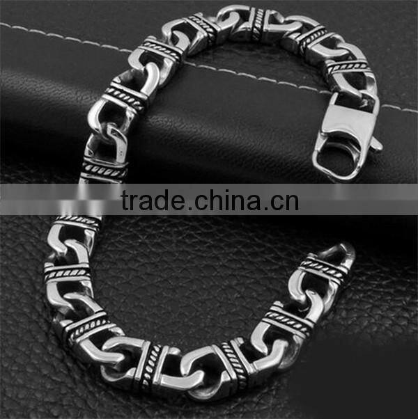 Novelty vintage punk style 316 L stainless steel chain bracelet