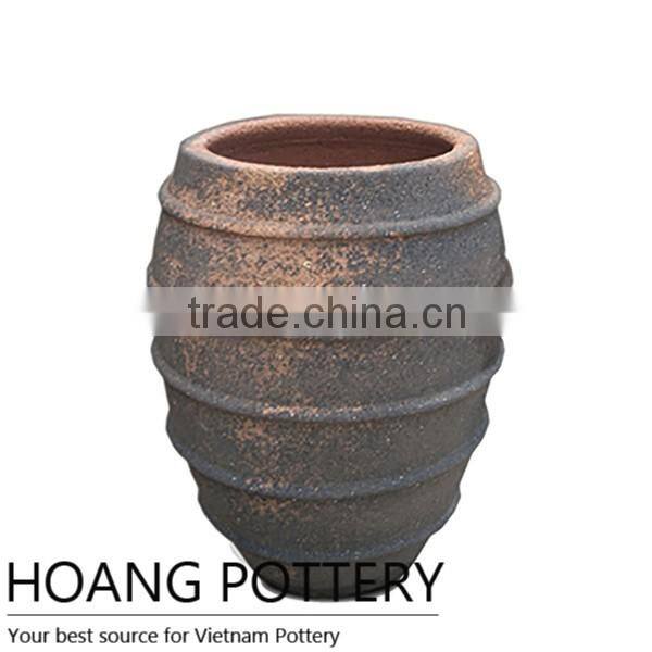 Antique Round Oldstone Garden Pot / Planter