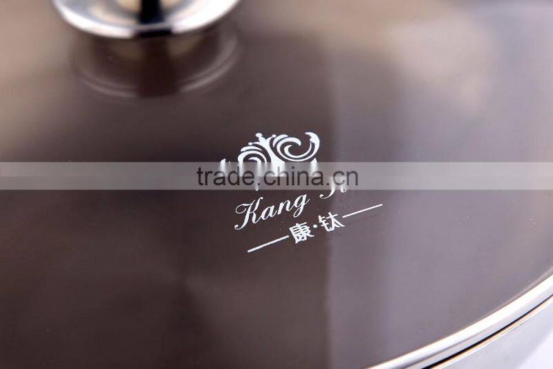 hot-selling style pure titanio pan with no stick and no smok titanium kitchenware