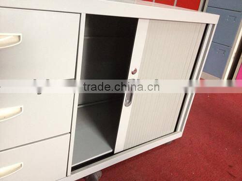 Tambour Door Steel Mobile Pedestal With 3 Drawers