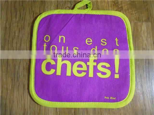 100%cotton printed heat resistant kitchen pot hloder