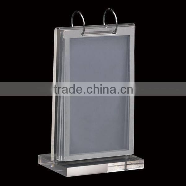 Hotel loose-leaf acrylic menu stand with high quality