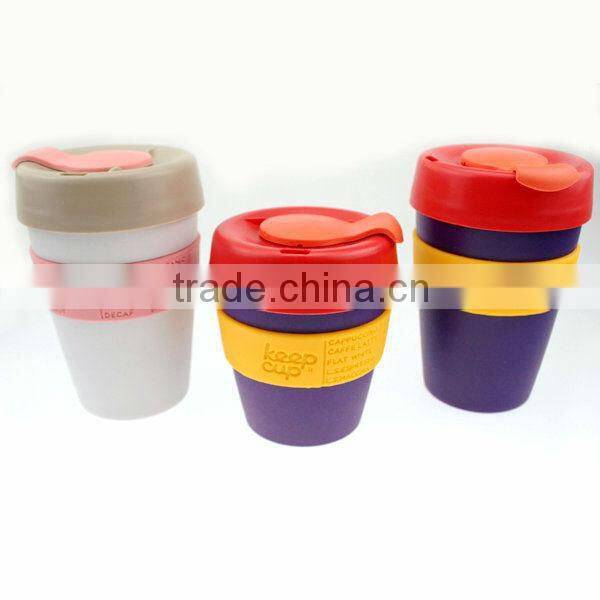 drinking plastic mugs, Plastic coffee mug thermal cup, silicone travel cup