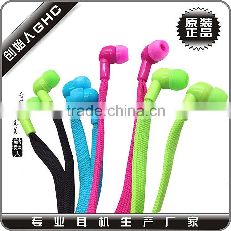 Various Colors Waterproof Headphone Shoelace style earphone