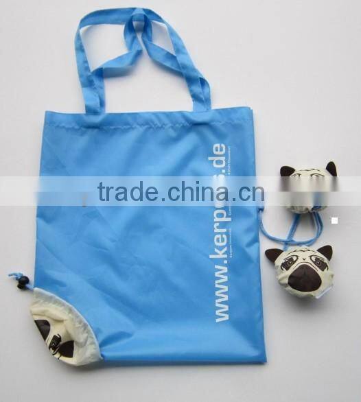 Promotional folding polyester shopping bag