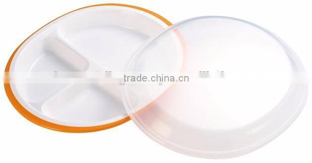 Rakuben Round Lunch Plate with Lid Plastic Microwave oven OK!