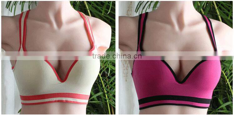 New Women Racerback Sports Bra Yoga Fitness Padded Stretch Seamless Gym Tank Top Bra M/L