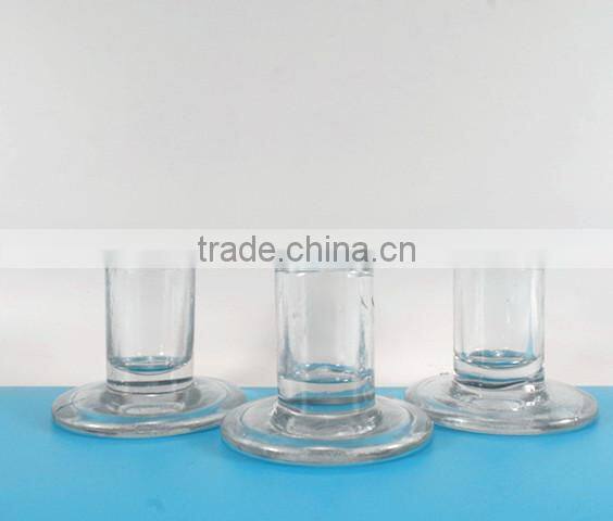 clear home glass candlestick with base