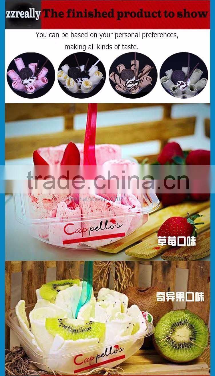 most popular 110V/220V Imported Compressor rolled fried ice cream making