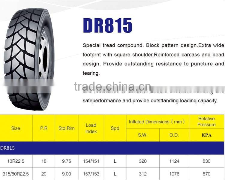 top 10 brands LONGMARCH/ DOUBLE ROAD 11R22.5 13r22.5 TRUCK TYRES WHOLESALE