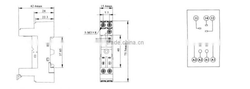 HEIGHT Hot Sale RX78624 Relay Socket /5 pin Relay Socket/Relay base with High Quality Factory Price