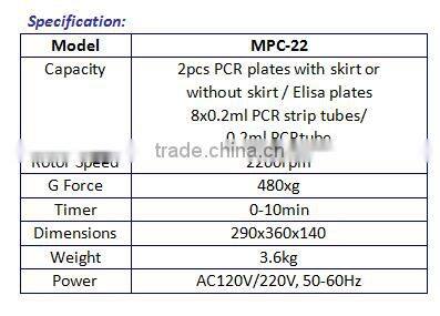 Mini-Plate laboratoire centrifugeuse/ ISO certificate passed/with PCR tubes