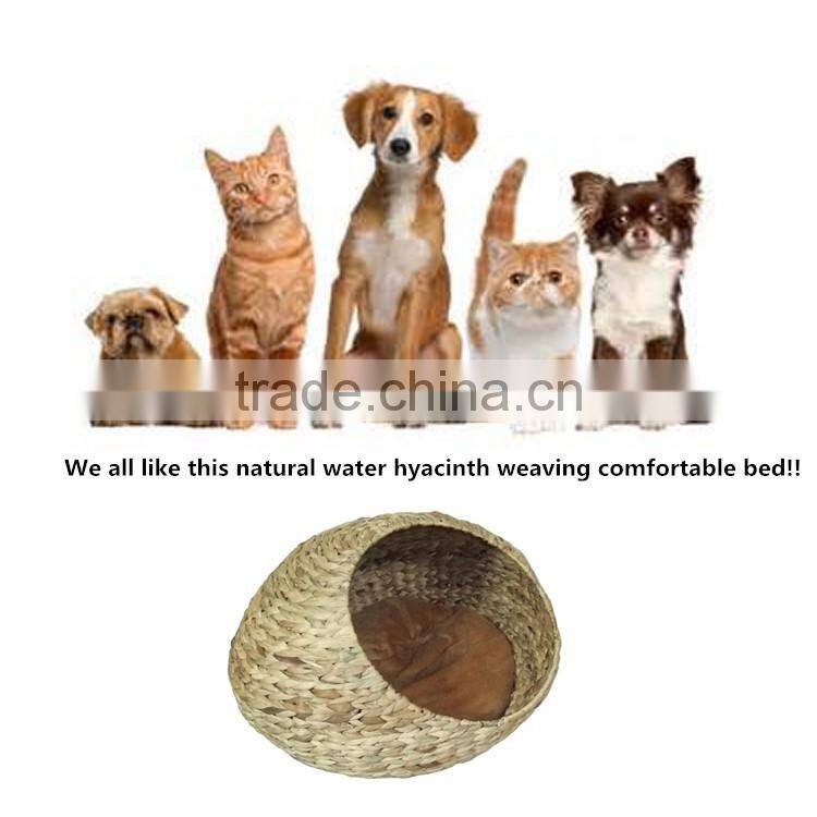 New egg shape natural water hyacinth woven pet bed / pet house