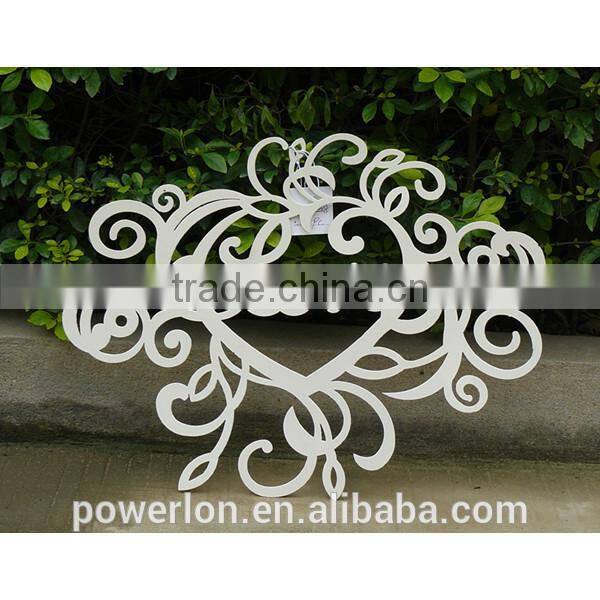 POWERLON Romantic lovng heart metal wall hook home decoration cream color