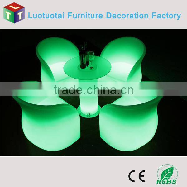 PE illuminated plastic remote control LED bar furniture/led bar chair