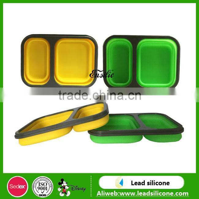 Hight quality Eco-friendly silicone foldable bowl silicone lunch boxes