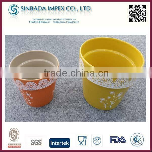 Ceramic Black Flower Pots With Handle Wholesale