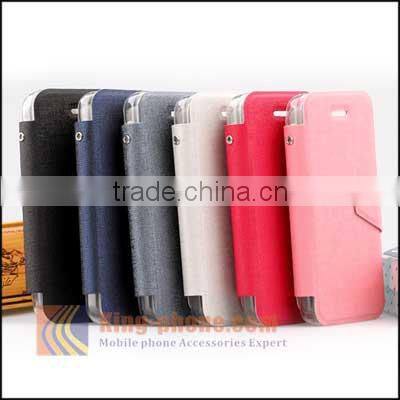 Superior quality PU leather phone case,flip phone wallet case for iPhone5 5C