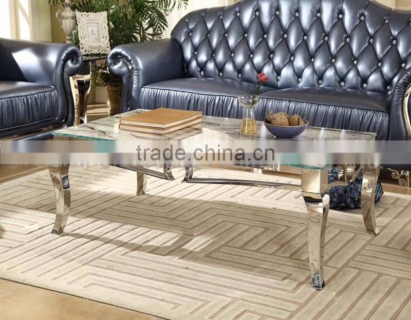 modern marble top coffee table 201 stainless steel legs