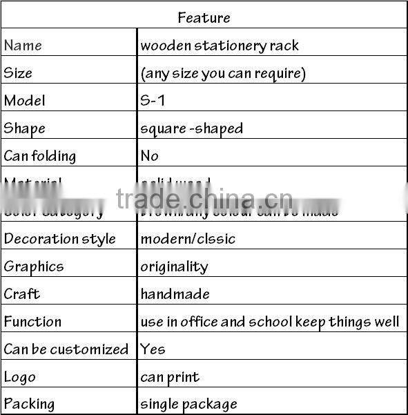 wood stationary solid wood hanger book rack pen container