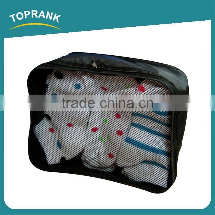 Toprank Durable Hot Selling Polyester Mesh Storage Bag Zipped Clothes Travel Organizer Bag Recycled Mesh Shoe Bag