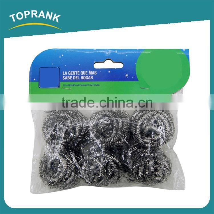 Toprank Manufacturer High Quality Kitchen Cleaning Stainless Steel Pan Pot Scourer Cleaning Ball Mesh Wire Scrubber