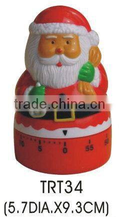 Santa Claus design plastic mechanical cooking timer/kitchen timer