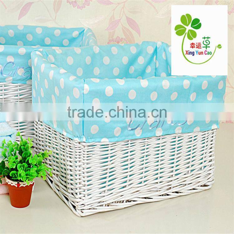 hot sale white wicker home storage basket willow garden product