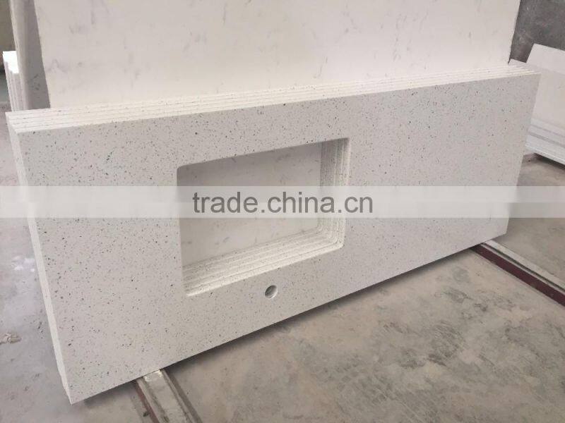 Quartz Stone Bathroom Vanity Top and Sink