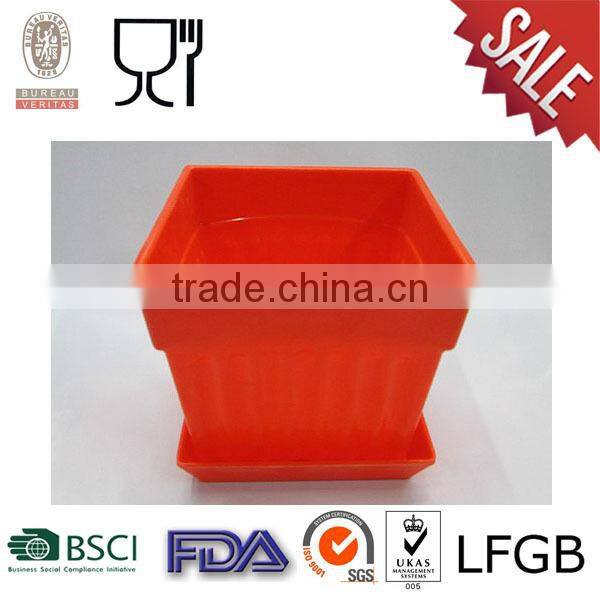Plastic Melamine Square Flower Pot with Red color